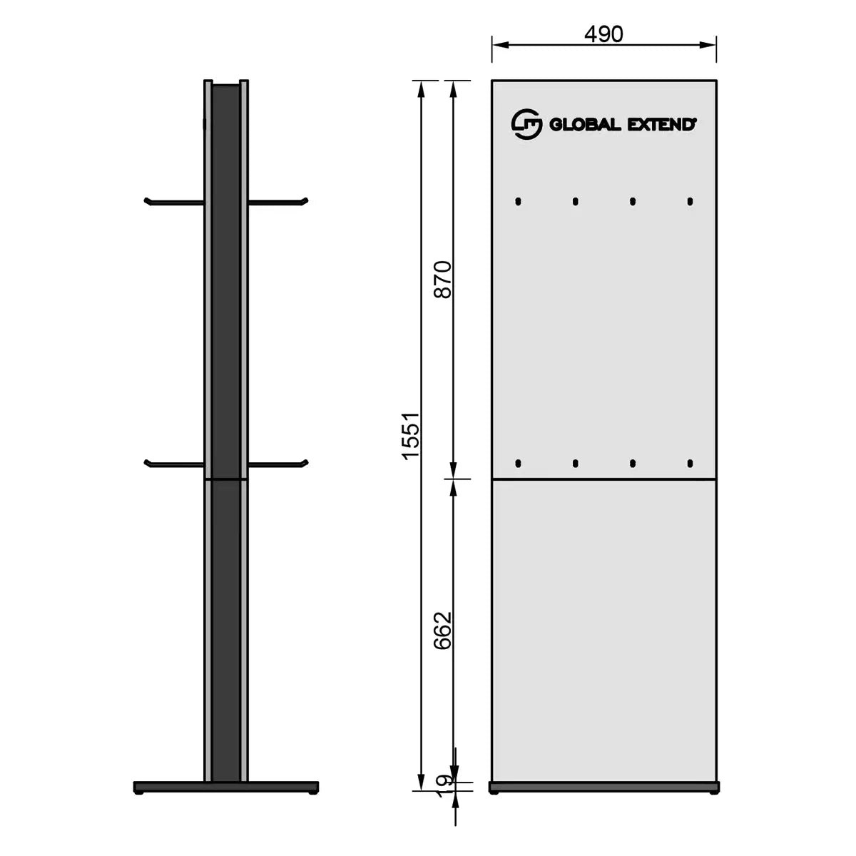 Sales display (for wide packages)